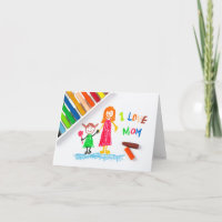 Kids Drawing I Love Mum