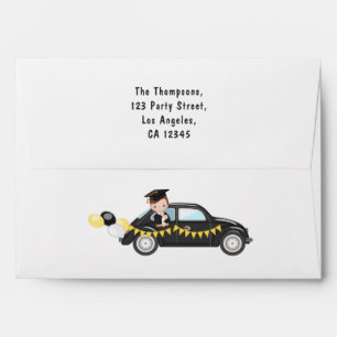 Kids Drive By Boy Graduation Party Envelope