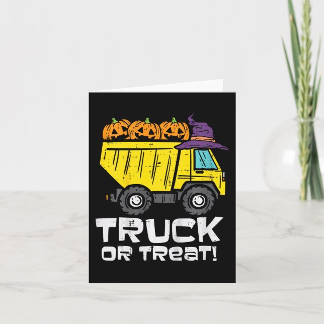 Kids Dump Truck Or Treat Halloween Costume Toddler Card (Front)