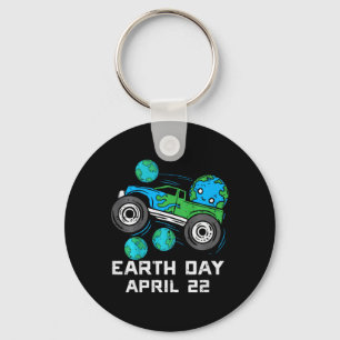 Kids Earth Day April 22 Monster Truck Cute Boys Ki Key Ring