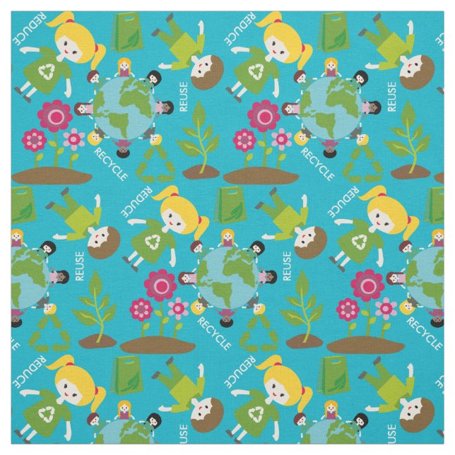 Kids Earth Day Fabric (Swatch)