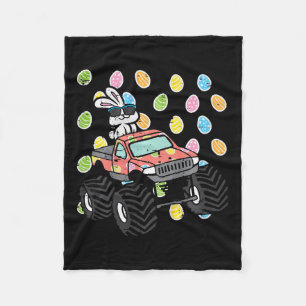 Kids Easter Bunny On Monster Truck Eggs Rabbit Tod Fleece Blanket