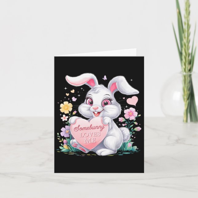 Kids Easter Bunny Rabbit Pastel Design Springtime  Card (Front)