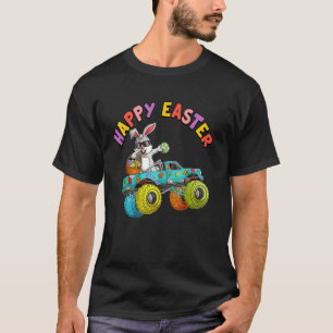 Kids Easter bunny riding monster truck for egg hun T-Shirt