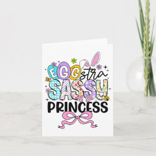 Kids Easter Day Egg-stra Sy Princess Girl Rabbit E Card