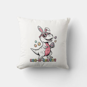 Kids Easter Dino Bunny Egg A Saurus Trex Bunny Boy Cushion