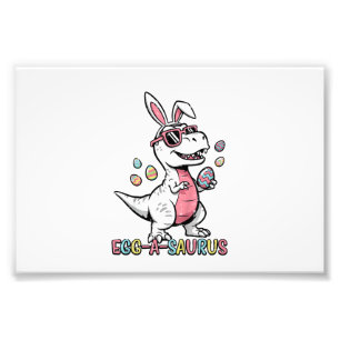 Kids Easter Dino Bunny Egg A Saurus Trex Bunny Boy Photo Print