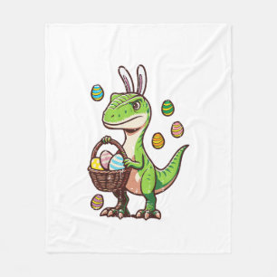 Kids Easter Dinosaur Trex Egg Hunting Boys Kids To Fleece Blanket