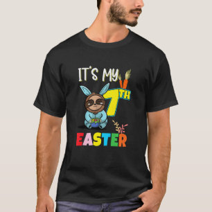 Kids Easter Egg Hunt 7th Birthday Cute Easter Slot T-Shirt