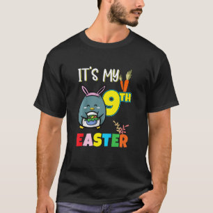 Kids Easter Egg Hunt 9th Birthday Cute Easter Peng T-Shirt