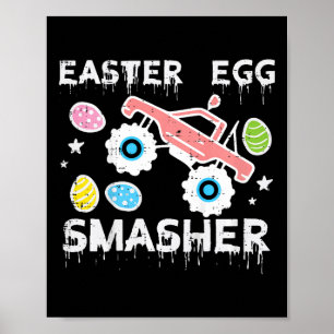 Kids Easter Egg Smasher Monster Truck Toddler Boys Poster