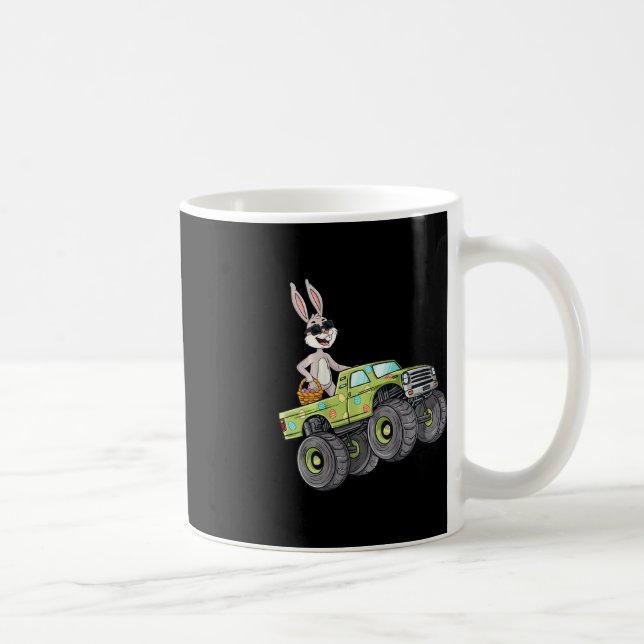Kids Easter Rabbit Riding Monster Truck Fun Boys G Coffee Mug (Right)