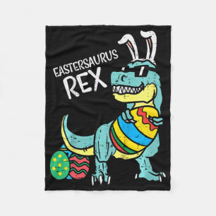 Kids Eastersaurus Rex Easter Trex Bunny Toddler Bo Fleece Blanket