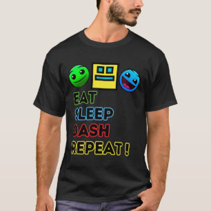 Kids Eat Sleep Dash Repeat Video Game Geometry Vid T-Shirt