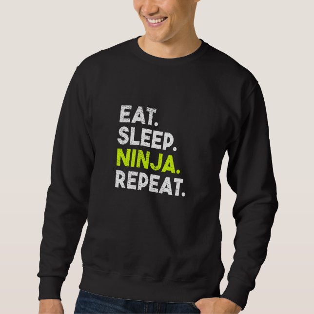Kids Eat Sleep Ninja Repeat Ninja Sweatshirt (Front)
