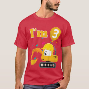 Kids Ecavator Digger Bulldozer Im 3 Three Third 3r T-Shirt