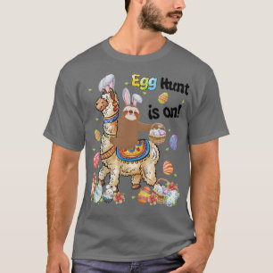 Kids Egg Hunt Is On Tractor Easter Bunny Eggs Slot T-Shirt