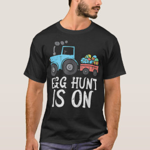 Kids Egg Hunt Is On Tractor Easter Eggs Cute Boys T-Shirt