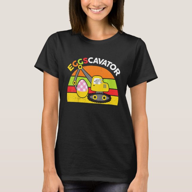 Kids Egg Hunter Easter  Toddler Eggscavator Easter T-Shirt (Front)