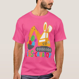 Kids Eggs Cavator Happy Easter Bunny Ecavator Boys T-Shirt