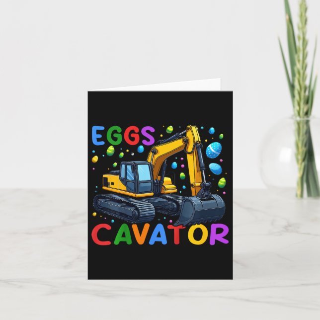 Kids Eggscavator Bunny Excavator Egg Hunting Toddl Card (Front)