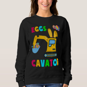 Kids Eggscavator Happy Easter  Excavator Hunting E Sweatshirt
