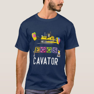 Kids Eggscavator Happy Easter Funny Excavator Hunt T-Shirt
