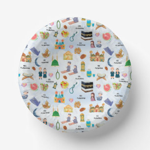 Kids Eid Mubarak Paper Bowl – Colourful Islamic Plate