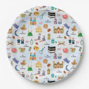 Kids Eid Mubarak Paper Plates – Colourful Islamic