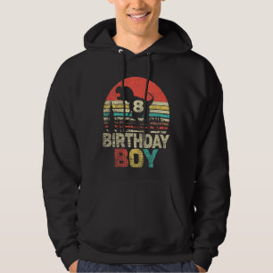 Kids Eighth Birthday Dinosaur 8 Year Old Boys 8th  Hoodie