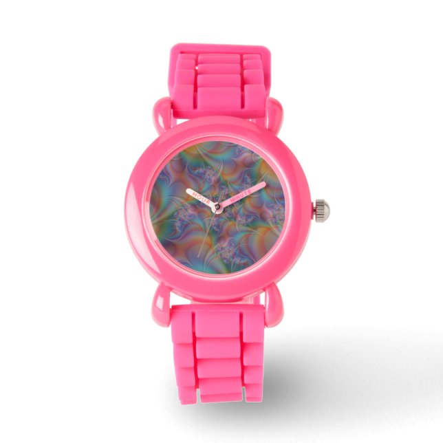 Kids Elegant Pink Glitter Strap Watch (Front)