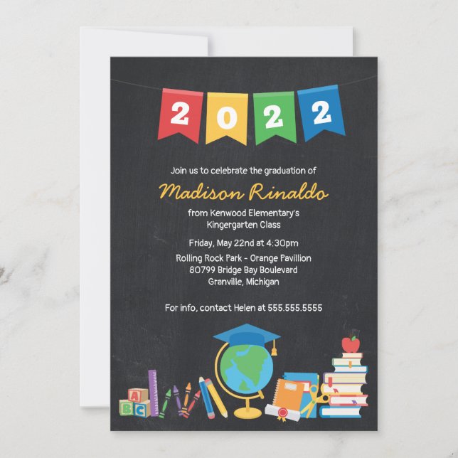 Kids Elementary Graduation Celebration  Invitation (Front)