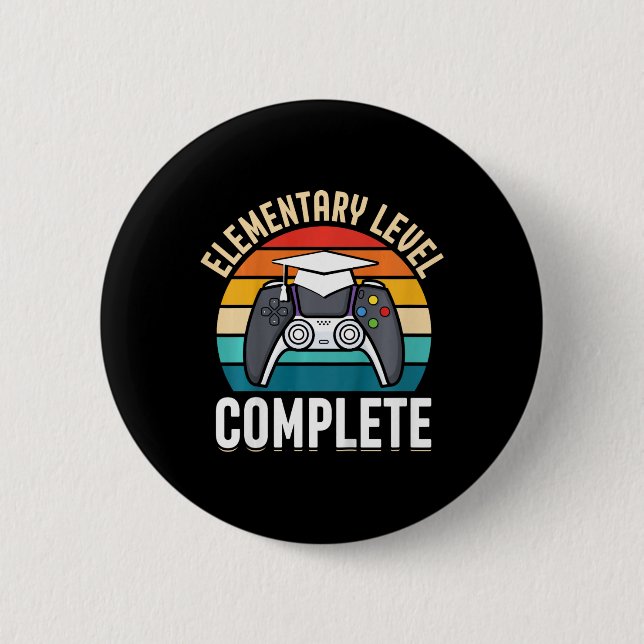 Kids Elementary Level Complete Gamer Class Of 2024 6 Cm Round Badge (Front)