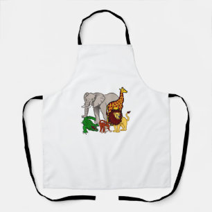 Kids Elephant Giraffe Boys Girls Lion Zoo Alligat Apron