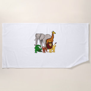 Kids Elephant  Giraffe Boys Girls Lion Zoo Alligat Beach Towel