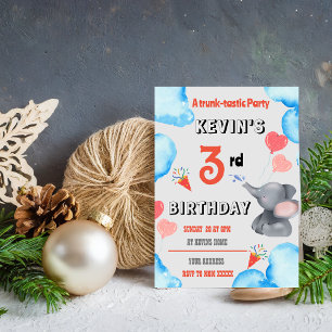 Kids Elephant theam birthday party Invitation