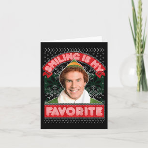 Kids Elf Buddy Smiling Is My Favourite Christmas  Card
