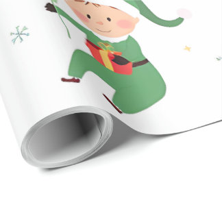 Kids Elf Christmas Wrapping Paper