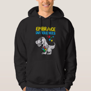 Kids Embrace Differences Dino Toddler Boys Autism Hoodie