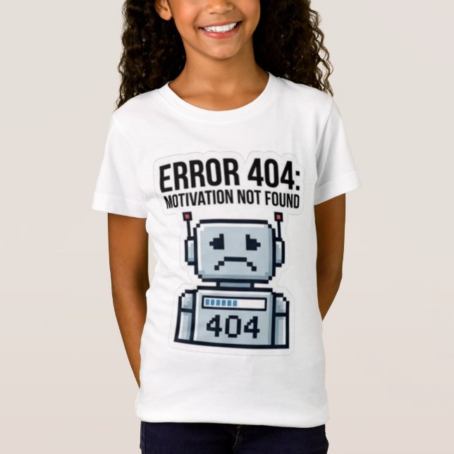 Kids Error 404 Motivation Not Found T-Shirt  (Front)