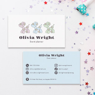 Kids Event Balloon Dogs Party Planner Business Card