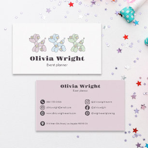 Kids Event Balloon Dogs Party Planner Business Card