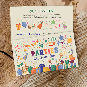 Kids Event Planner - Cute Whimsical Cartoon Business Card