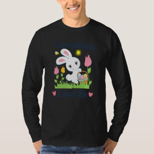 Kids Every Bunny Loves Me Easter Pun Quote Bunny T-Shirt