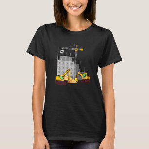 Kids Excavator Construction Site Vehicles T-Shirt