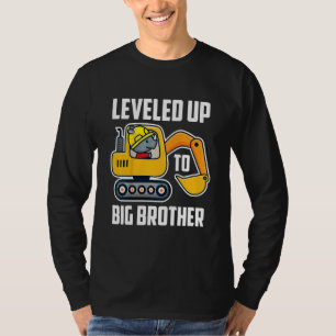 Kids Excavator I Levelled Up To Big Brother Promot T-Shirt