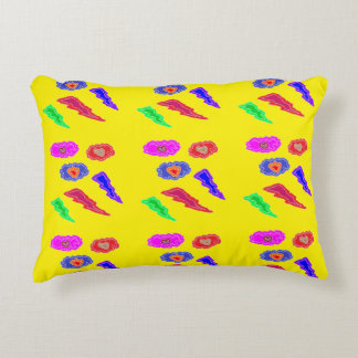 Kids extra loud party colours yellow pink blue art decorative cushion