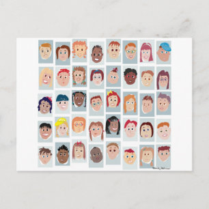 Kid's faces postcard