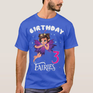 Kids Fairy Birthday Party 3 years old Fairy Birthd T-Shirt