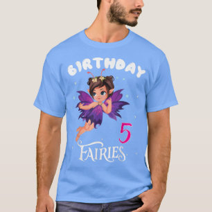 Kids Fairy Birthday Party 5 years old Fairy Birthd T-Shirt
